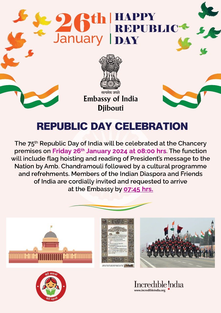 Invitation for 75th Republic Day Flag-Unfurling.