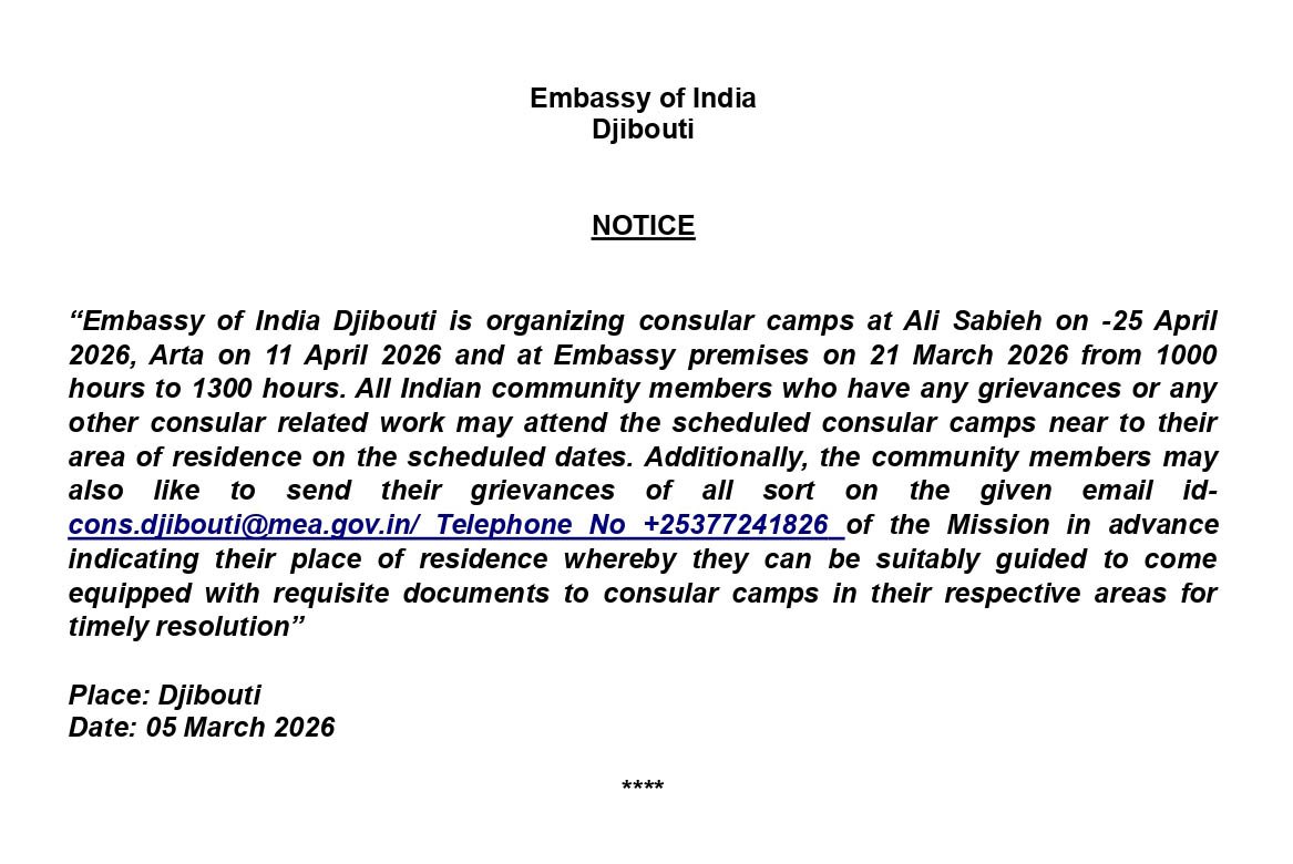 Organization of Consular Caps by Embassy of India in Djibouti.